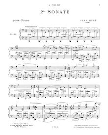 Partition complète, Piano Sonata No.2, Huré, Jean