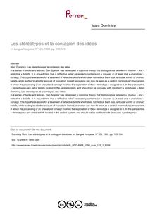 Les stéréotypes et la contagion des idées - article ; n°1 ; vol.123, pg 105-124