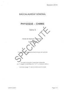 Bac S 2014 Pondichéry : physique-chimie spécialité 
