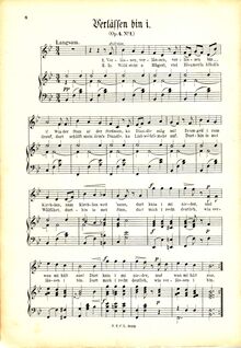 Partition No.1 Verlassen bin i, 3 chansons, Op.4, Koschat, Thomas