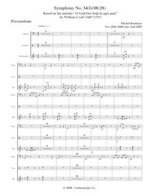 Partition Percussion, Symphony No.34, F major, Rondeau, Michel