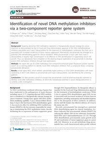 Identification of novel DNA methylation inhibitors via a two-component reporter gene system