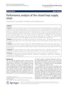 Performance analysis of the closed loop supply chain