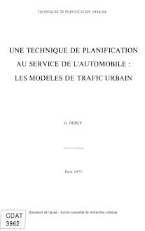 Une technique de planification au service de l automobile : les modèles de trafic urbain. : 3962_1