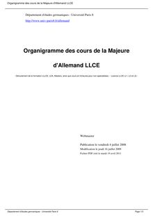 Organigramme des cours de la Majeure d Allemand LLCE