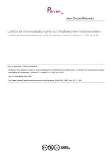 Limites et chronostratigraphie du Villafranchien méditerranéen - article ; n°2 ; vol.20, pg 55-63