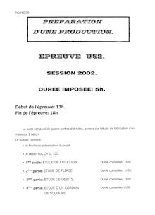 Dossier bureau des méthodes 2002 BTS Réalisation d ouvrages chaudronnés