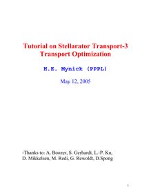 Tutorial Lectures on Stellarator Transport