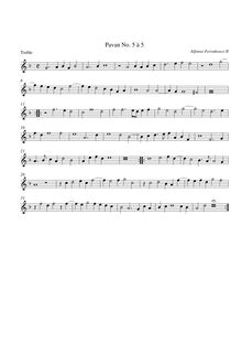 Partition complète et parties (corde clefs), Pavan à 5 No.5