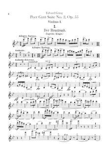 Partition violons I, II, Peer Gynt  No.2 Op.55, Grieg, Edvard