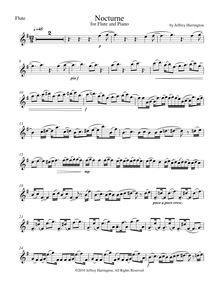 Partition flûte , partie, Nocturne pour flûte et Piano, Harrington, Jeffrey Michael