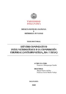 Estudio comparativo intermetodológico de la composición corporal (Antropometría, Bia y Dexa)
