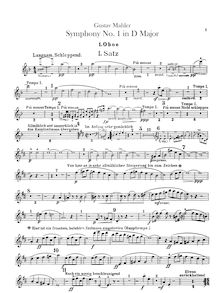 Partition hautbois 1, 2, 3/anglais cor, 4, Symphony No.1, Originally titled "Titan"