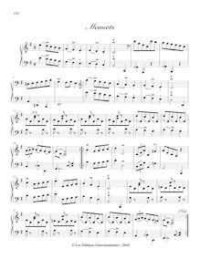 Partition , Menuets, Pièces de clavecin, Du Phly, Jacques par Jacques Du Phly