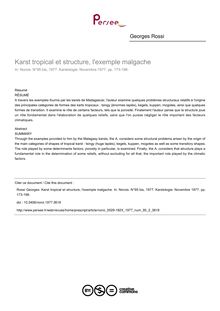 Karst tropical et structure, l exemple malgache - article ; n°2 ; vol.95, pg 173-196