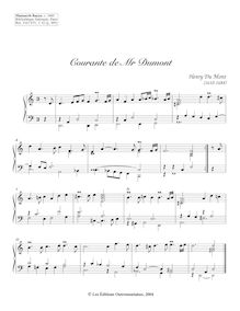 Partition Courante, 8 clavecin pièces from Manuscrit Bauyn, Du Mont, Henry