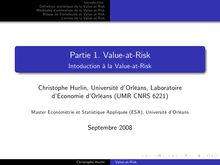 Introduction Dé nition statistique de la Value at Risk