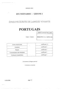 Portugais LV1 2003 BTS Action Commerciale