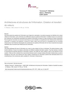 Architectures et structures de l information. Création et transfert de valeurs - article ; n°56 ; vol.10, pg 119-156