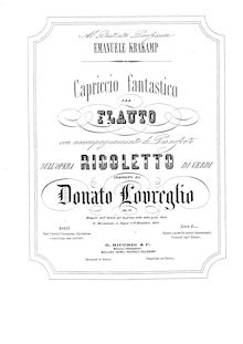 Partition flûte et partition de piano, Capriccio fantastico sull opéra Rigoletto di Verdi