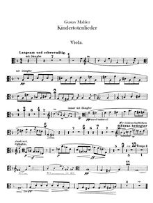 Partition altos, Kindertotenlieder, Songs on the Death of Children