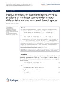 Positive solutions for Neumann boundary value problems of nonlinear second-order integro-differential equations in ordered Banach spaces