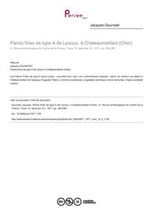 Parois fines de type A de Lezoux, à Chateaumeillant (Cher) - article ; n°3 ; vol.10, pg 284-286