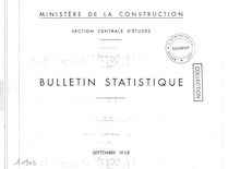 Bulletin statistique de la construction - Permis de construire - Logements. Années 1952-1969 (Edition 1956-1970). Récapitulatif. : septembre