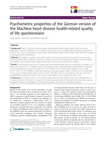 Psychometric properties of the German version of the MacNew heart disease health-related quality of life questionnaire