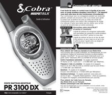 Notice Radio Cobra  PR 3100-2 DX VP