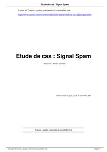 Etude de cas : Signal Spam