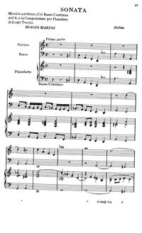Partition complète, Sonata, Marini, Biagio