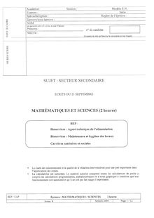 Mathématiques - Sciences 2004 CAP Esthétique Cosmétique