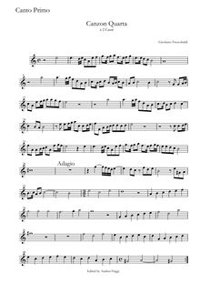 Partition Canto primo, Canzon Quarta à 2 Canti, Frescobaldi, Girolamo