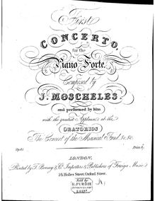 Partition complète, Piano Concerto No.1, Op.45, Moscheles, Ignaz