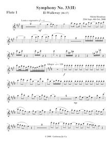 Partition flûte 1, Symphony No.33, A major, Rondeau, Michel par Michel Rondeau