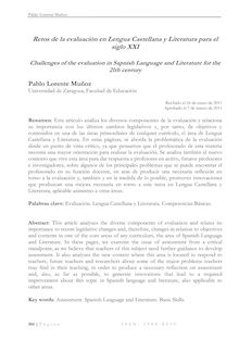 Retos de la evaluación en Lengua Castellana y Literatura para el siglo XXI (Challenges of the evaluation in Spanish Language and Literature for the 21th century)
