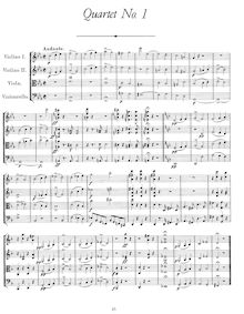 Partition complète, corde quatuor 1, Schubert, Franz