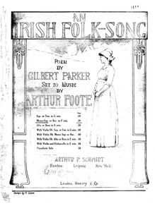 Partition complète (pour mezzo-soprano ou baryton), An Irish Folk Song