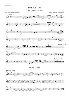 Partition cor (F), Seis Poemas de Miguel Hernández, Para orquesta y voces, sobre textos de Miguel Hernández.
