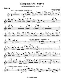 Partition flûte 1, Symphony No.34, F major, Rondeau, Michel par Michel Rondeau