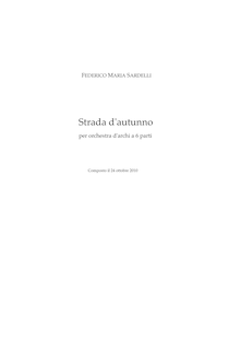Partition complète, Strada d autunno, E minor/C minor, Sardelli, Federico Maria