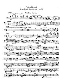 Partition Basses, symphonique Variations, Symfonické variace, Dvořák, Antonín