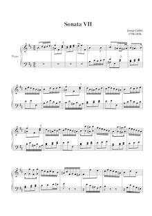 Partition complète, Sonata VII, Keyboard instrument, Gallés, Josep