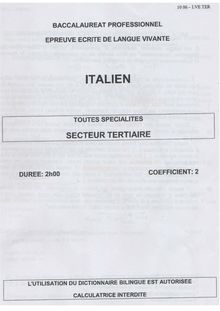 Italien 2010 Bac Pro - Secrétariat