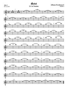 Partition ténor viole de gambe 2, octave aigu clef, en Nomines à 5 par Alfonso Ferrabosco Sr.