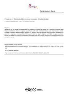 France et Grande-Bretagne : essais d adaptation - article ; n°5 ; vol.33, pg 455-489
