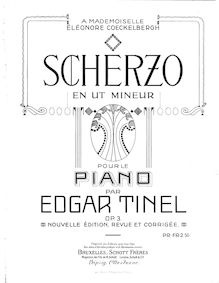 Score, pièces pour Piano, Morceaux, Tinel, Edgar