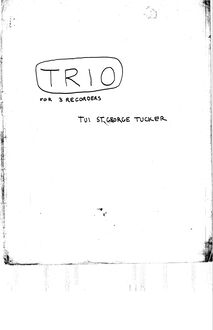 Partition complète, Trio pour 3 enregistrements, St. George Tucker, Tui