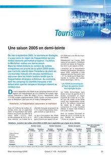Tourisme : une saison 2005 en demi-teinte (Octant n°105)